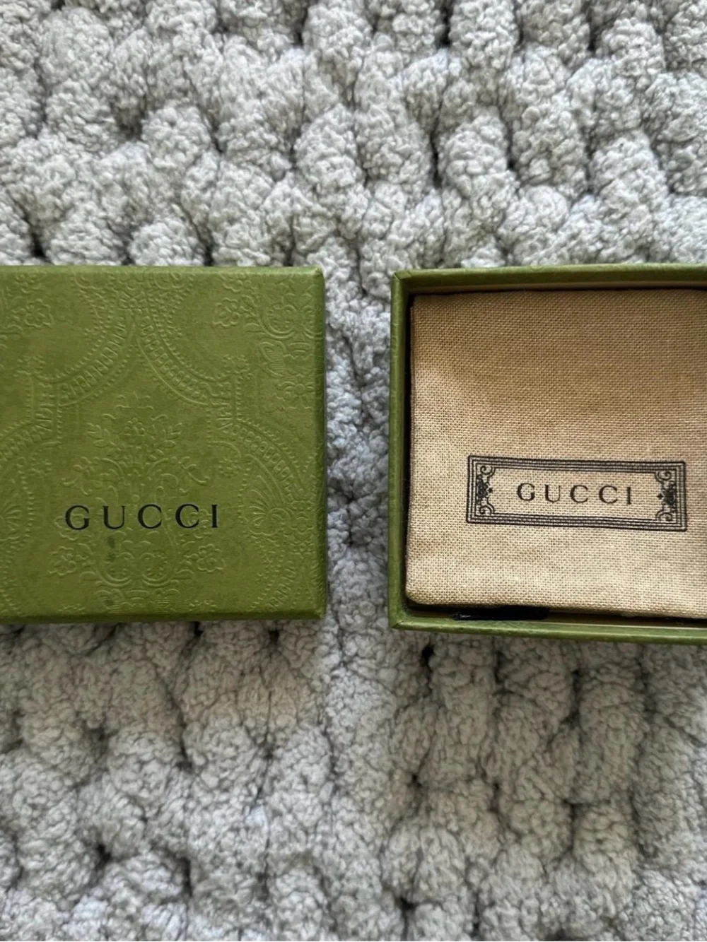 Gucci Interlocking G Sterling Silver Ring Size 6 w/ Box & Pouch